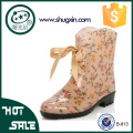 tecido feminino flor no tornozelo xadrez 2014 sapatos de chuva coréia B-813